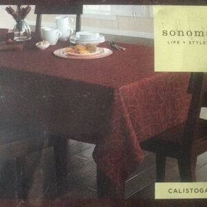 Sonoma Autumn Medley “stitchy leaves” oblong tablecloth 60”x102” NWT